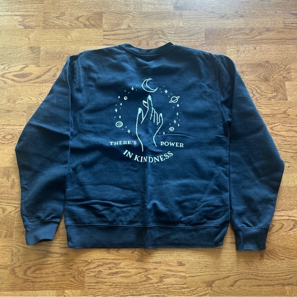 Wholesome Culture Crewneck Sweatshirt Black Terry Pullover S Cotton Kindness - Picture 1 of 7